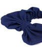 Gumka do włosów - bawełniana granatowa z ozdobną kokardką