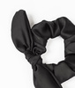 Gumka do włosów - satynowa czarna z ozdobną kokardą