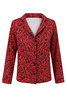 Koszula damska Victoria - w czerwoną panterkę z rozpinaną bluzką z długim rękawem