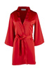 Szlafrok damski Pocahontas - satynowy czerwony z rozszerzonymi rękawami