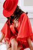 Satynowy czerwony szlafrok Esmeralda