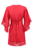 Szlafrok damski Luna - satynowy czerwony z asymetrycznymi rękawami