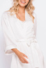 Szlafrok damski Pocahontas - satynowy ecru z rozszerzonymi rękawami