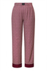 Spodnie damskie BMS - z wysokim stanem i szeroką nogawką w kolorze bordowo-beżowym