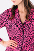 Koszula damska Victoria - w różową panterkę z rozpinaną bluzką z długim rękawem