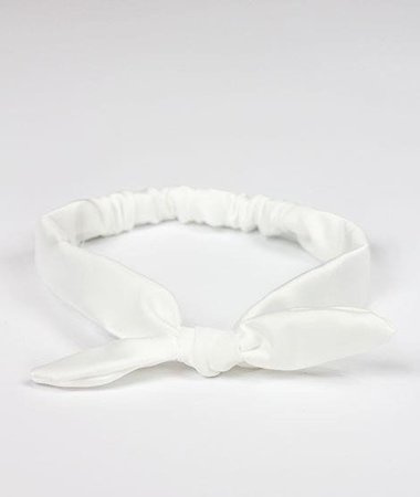 Opaska do włosów z kokardą - biała