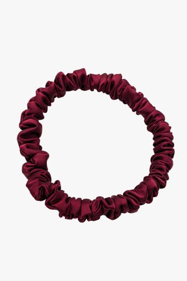 Gumka duża na głowę bordowa marszczona - satynowa bordowa 