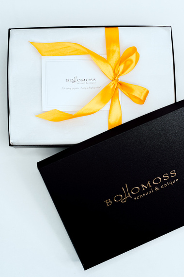 Pudełko prezentowe grafitowe - ze złotym logiem Bohomoss