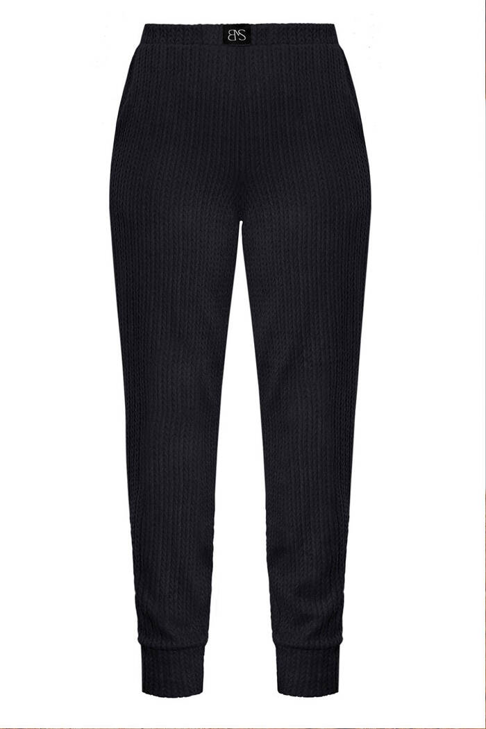 Spodnie damskie VESPER – z wysokim stanem i kieszeniami w kolorze  czarnym
