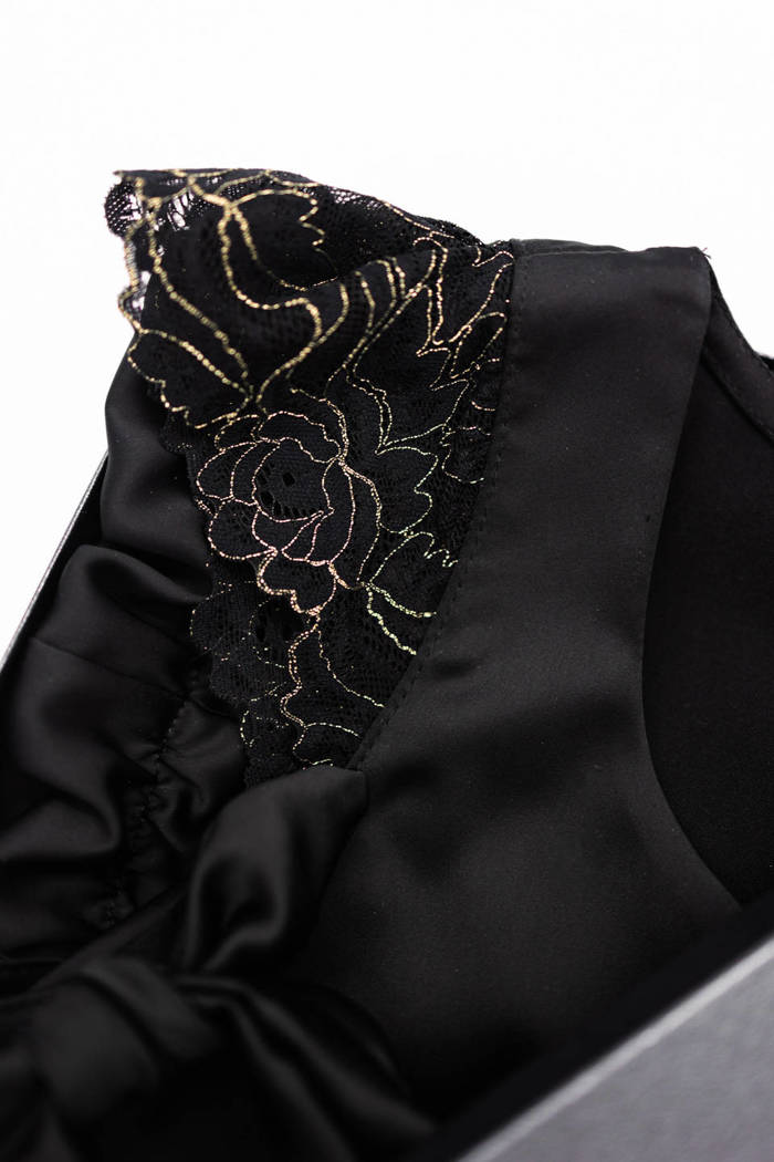 Zestaw prezentowy  piżama Ivory czarna CLASSIC WOMAN